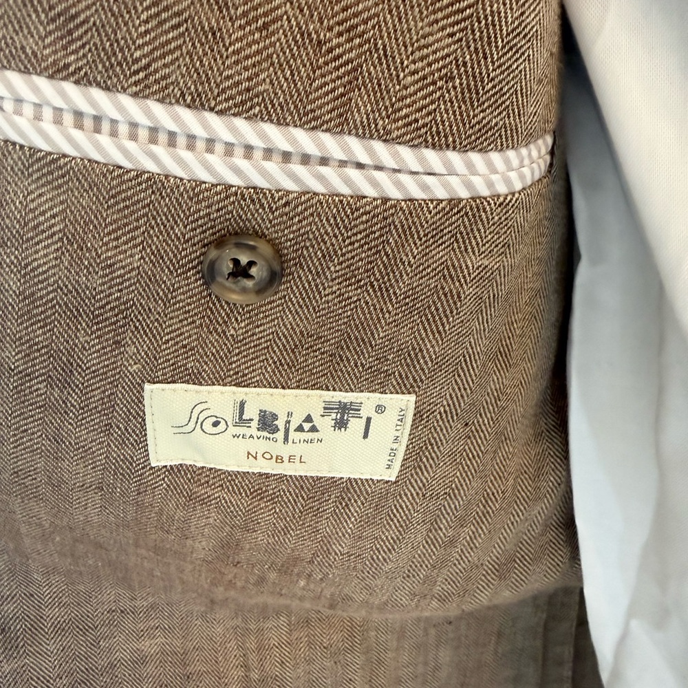 Brooks Brothers Classic Fit Linen 1818 Herringbone Sport Coat & Pants 46R/38x30 - Picture 8 of 9